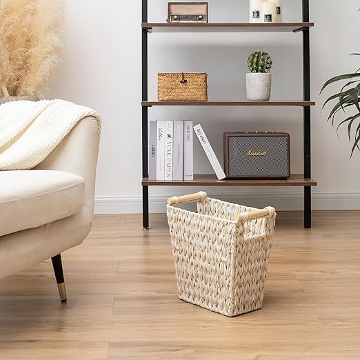 GRANNY SAYS Wicker Waste Baskets, Waterproof Bathroom Trash Can, Waste Basket for Bathroom, Decorative Bedroom Trash Can, 19 Liters/5 Gallons Wastebaskets with Handle, Garbage Can for Office, 2 Pack