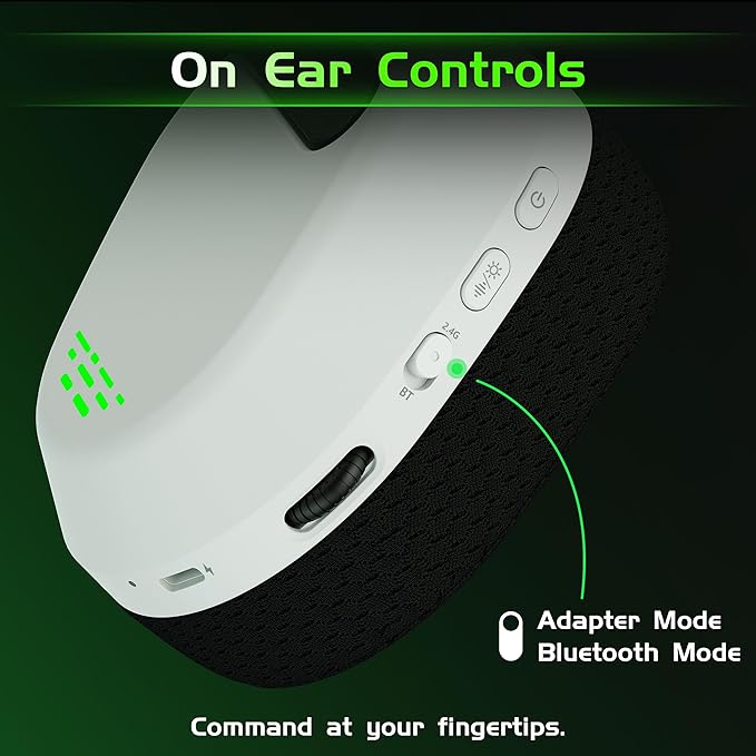 Wireless Gaming Headset for Xbox Series X/S, Xbox One, PS5, PC, Mac, Bluetooth 6.0 Gaming Headphones with Flip-to-Mute Noise-Canceling Mic, Foldable, 3D Surround Sound, 45H Battery - White