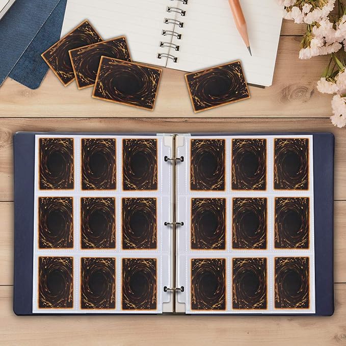 Trading Card Sleeves, JIQEZNL 1440 Pockets Premium Double Side Baseball Card Sleeves Pages for 3 Ring Binder, 9 Pocket Card Sheets Protectors for Standard Pokemon Cards, Sports, Yugioh, Business Cards