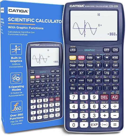 CATIGA CS229 Scientific Calculator with Graphics Functions, Multiple Modes with Intuitive User Interface, for Beginner and Advanced Courses