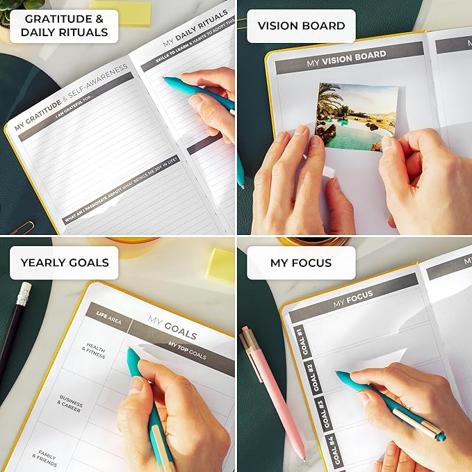 Clever Fox Daily Planner – Undated Planning Notebook with Hourly Schedule & To-Do List – Personal Day Task & Work Organizer, 6 Months (Amber Yellow)