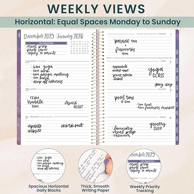 bloom daily planners 2026 Planner (January - December) Calendar Year Organizer - 5.5” x 8.25” - Weekly & Monthly Agenda Book with Stickers & Bookmark - Good Things Are Coming