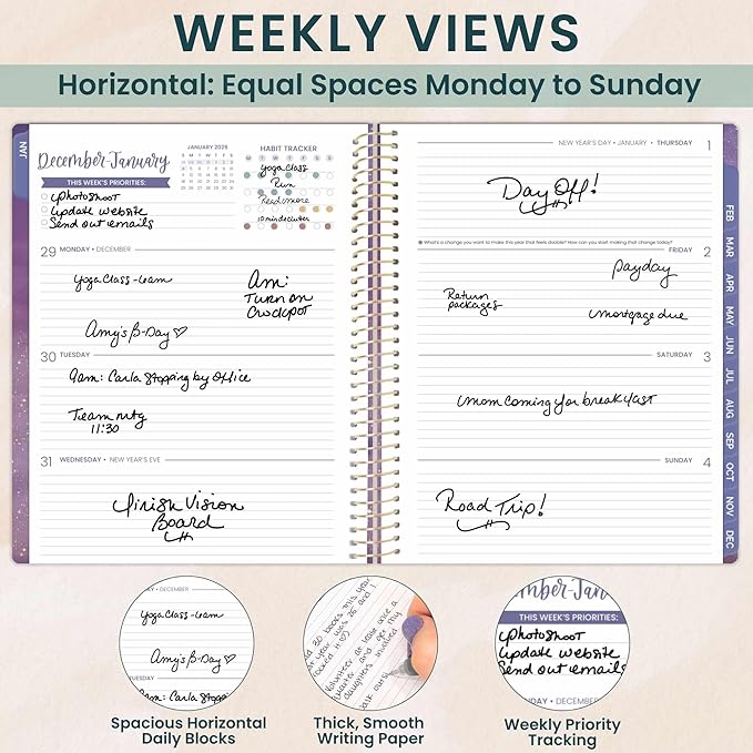 bloom daily planners 2026 Planner (January to December) - 8.5” x 11” Weekly & Monthly Dated Agenda Organizer Book with Stickers & Tabs - Flexible Soft Cover - Good Things Are Coming