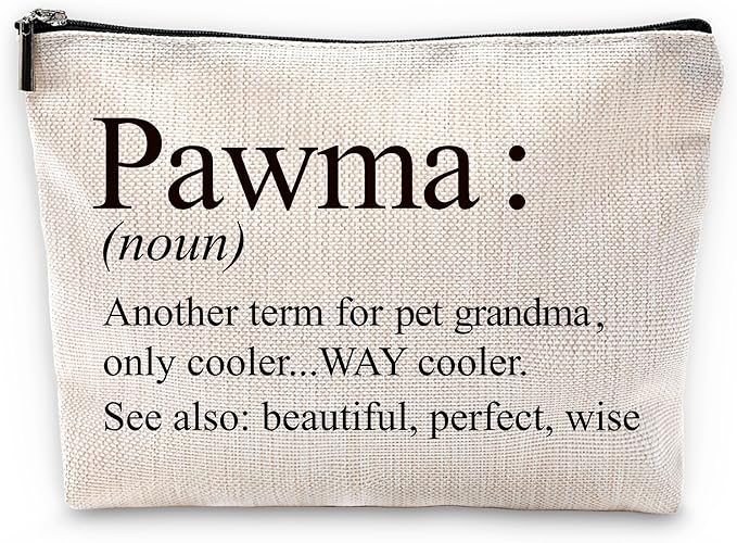 Sufamb Pawma Gifts Makeup Bag, Best Dog Grandma Gifts for Mother's Day Birthday Cosmetic Bags, Best Dog Grandma Gift Portable Small Toiletry Bag Zipper Makeup Pouch