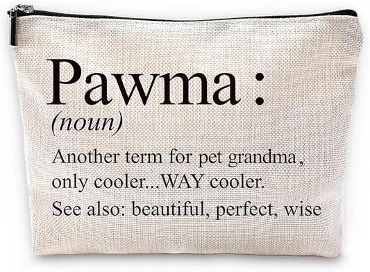 Sufamb Pawma Gifts Makeup Bag, Best Dog Grandma Gifts for Mother's Day Birthday Cosmetic Bags, Best Dog Grandma Gift Portable Small Toiletry Bag Zipper Makeup Pouch
