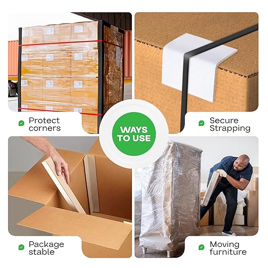 IDL Packaging 2” x 2” x 18” Cardboard Edge Protector (Pack of 20) - Corner Protectors for Shipping, Storage, & Moving – Reinforced Corner Guard Protection for Pallets, Wall Corners, & Furniture
