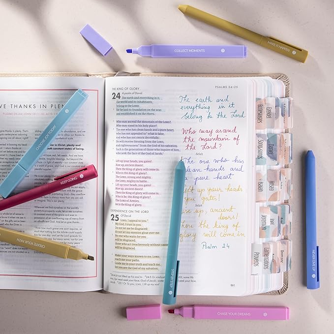 DIVERSEBEE Aesthetic Highlighters and Gel Pens, Pastel Bible Highlighters No Bleed, 8 Pack Assorted Colors Cute Journaling Pens, Bible Study Supplies (Create)