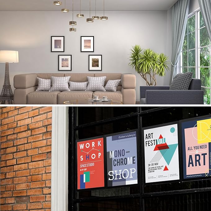 uxcell 3 Pcs Magnetic Sign Holder, 5" x 7" Self-Adhesive Magnetic Wall Signs Holder Magnetic Picture Frame Document Holder for Home Office Wall Window Displays, Red