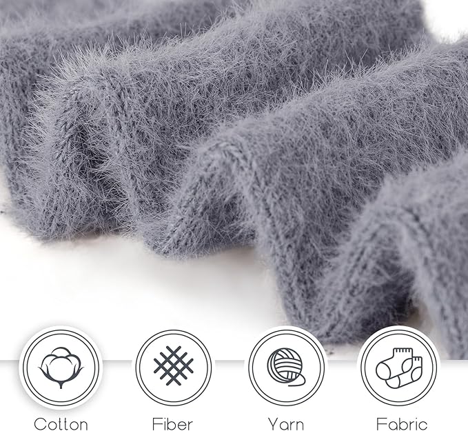 5 Pairs Fuzzy Soft Cozy Comfortable Socks for Women, Casual Sleep Comfy Socks, Perfect Warm Winter Gifts for Women