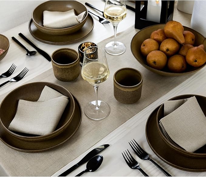 Solino Home Linen Natural Table Runner 90 Inches Long - 100% Pure Linen 14 x 90 Inch Table Runner for Dining, Fall, Autumn, Thanksgiving, Christmas, Holiday - Fete