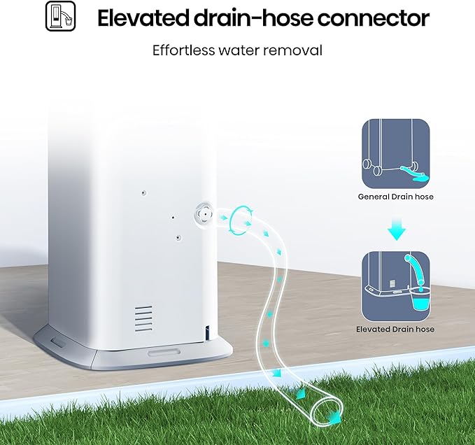 Hisense API0825UW1D Smart Inverter Twin Hose 8,000 BTU (DOE) 350 SF Heat/Cool Tower Portable Air Conditioner, White