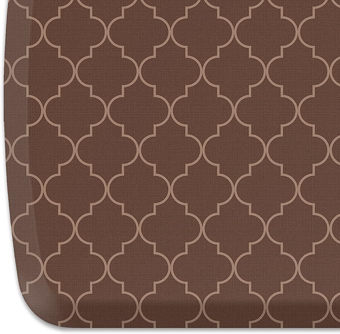 GelPro Trellis Walnut Elite Premier Anti-Fatigue Kitchen Comfort Floor Mat, 20x72 Stain Resistant Surface with Therapeutic Gel and Energy-return Foam for Health and Wellness, 20" x 72"