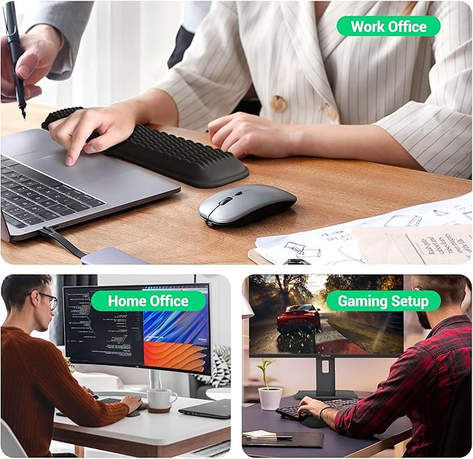 MEKASS Keyboard Wrist Rest, Soft Memory Foam Support for Keyboard, Hand Rest Pad for Pain Relief, Wrist Guard for Long Hours of Work, Gaming, Studying (Blue)