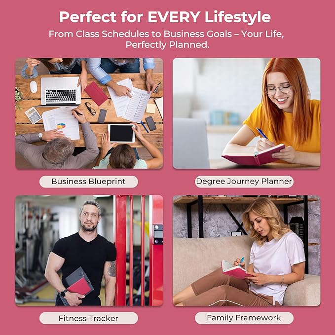 Weekly Monthly 2026 Planner (Jan.26-Dec.26),6.5"x3.75",12 Months Agenda Plan with Month Tabs & Pocket,Expenses/Note Pages, Appointment Book Calendar with Vegan Leather Cover,Rose Red