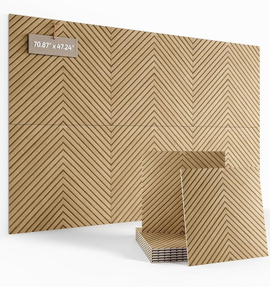 Large Felt Bulletin Board,Cork Board Alternative 70.87'' x 47.24'' Art Acoustical Wall Panels-6 Pack with 60 Adhesive Tabs,for Recording Studio/Home Offices-Natural Oak/Pyramid