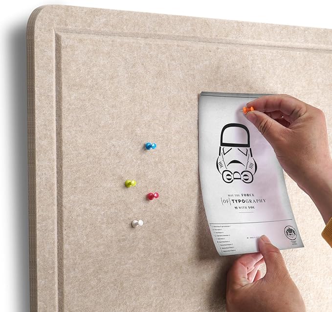 Large Bulletin Board - 72 X 48 inches Cork Board with 30 Pushpin, 6' x 4' Cork Board for Walls Pin Board, Self-Adhesive Felt Board Vision Board Foldable Photo Board for Wall (Beige Brown)