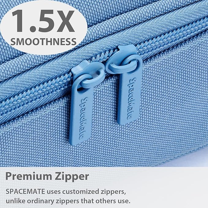 Pencil Case Pouch Box Bag School Supplies Girls Boys Kids, Cute Preppy Stuff Large Big Capacity Aesthetic Pen Organizer, Back to College Stationary, Cornflower Blue, Classic Stlye, 1800ml