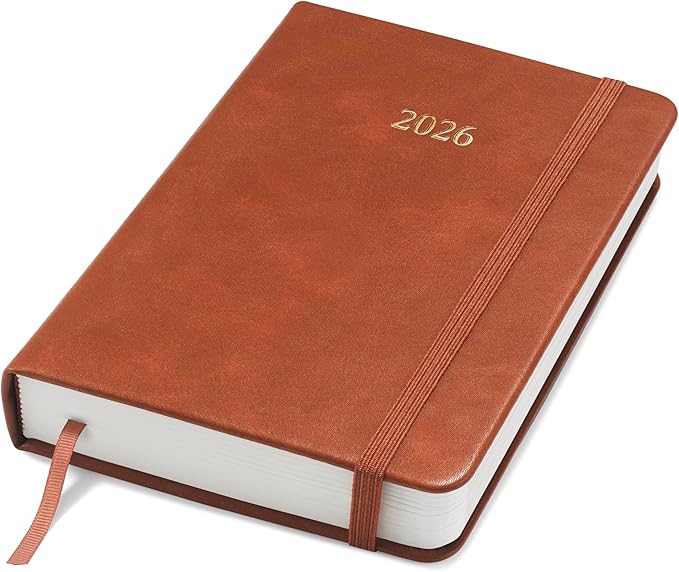 Wykeham's Executive 2026 Daily Journal Planner – US Public Holidays & Format – Customization Available (Brown, 6"×4.5")
