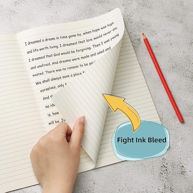 30 Pack Large B5 College Ruled Notebook & Journal Bulk, Kraft Cover, B5 Size, 7.6x10 inch, 60 Pages, Line Thick Paper, Subject Note Pad Planner Set for Women Men Kids Traveler Student Office