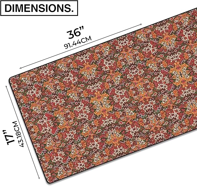 MPCO. Arabic Textiles Large Gaming Desk Pad - 36" x 17" Duraglyde Fabric Goldenrod Desk Mats - Non-Slip, Washable, Smooth Glide for Precision Gaming & Work