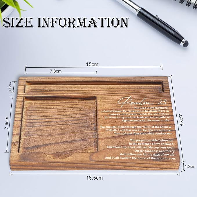 Psalm 23 Sticky Note Holder, Christian Desk Organizer for Religious Social Worker Therapist Counselor Educators Gift for Office Self-Stick Note Pad Holders EDP106