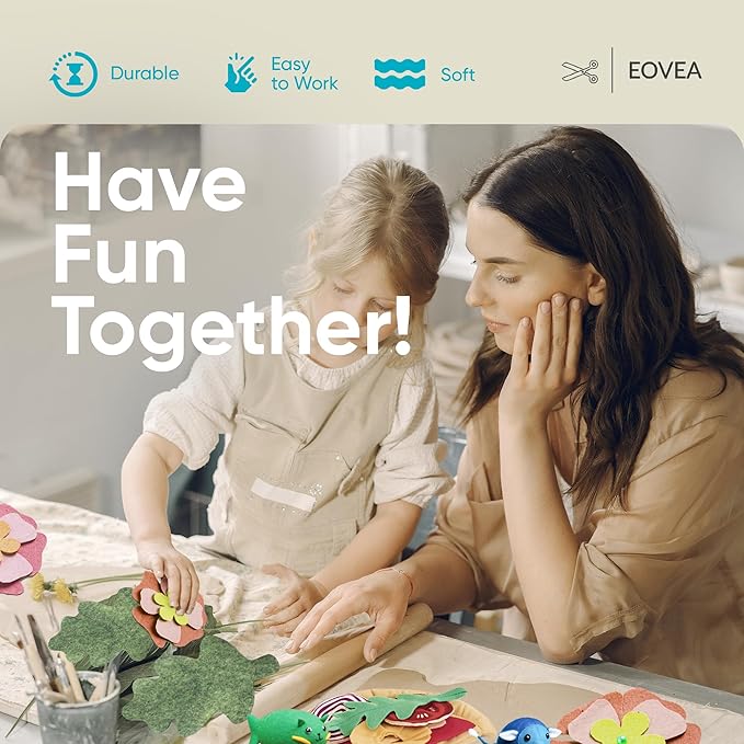 EOVEA | Acrylic Felt Fabric by The Yard - Non-Stiff, Soft Material - 72" Wide - 1.6mm Thick Felt Sheets for DIY Crafts, Sewing, Upholstery, Cushion, Padding(Turquoise, 1 Yard)