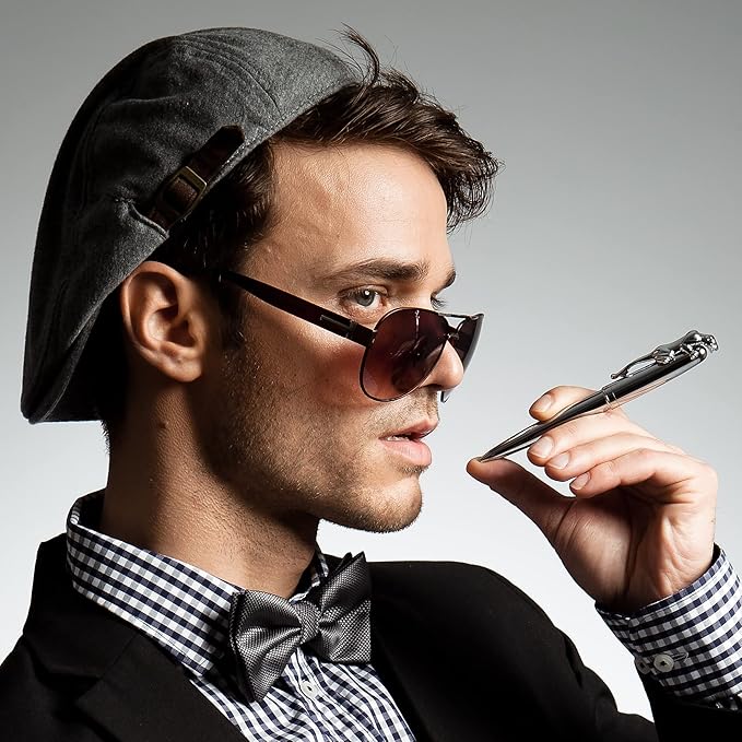 Stylish Fountain Pen : Luxury,Elegant, Germany F Fine Nib, Gift for Men & Women, Professional, Executive, Metal, Gift Box (Black/Silver (Leopard))