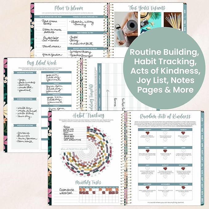 bloom daily planners 2026 Planner (January to December) - 8.5” x 11” Weekly & Monthly Dated Agenda Organizer Book with Stickers & Tabs - Flexible Soft Cover - Blooming Wildly