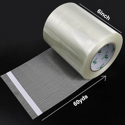 BOMEI PACK Wide Strapping Tape 6Inch, Heavy Duty Reinforced Packing Tape, Fiberglass Filament Tape 60yds 5.5Mil