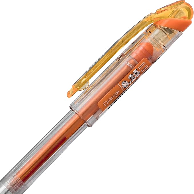 Pentel Arts Slicci 0.25 mm Extra Fine Gel Pen, Orange Ink, 1 Pack (BG202BPF1)