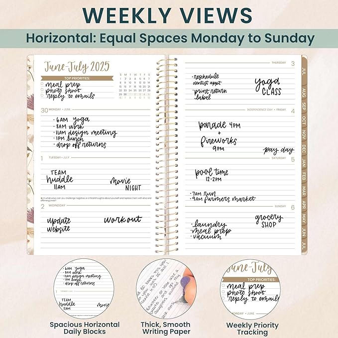 bloom daily planners 2025-2026 Academic Year Daily Planner (July 2025 - July 2026) - Weekly & Monthly Calendar Agenda Organizer Book with Stickers & Bookmark - 5.5" x 8.25" - Butterfly Garden