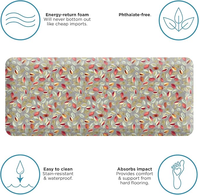 GelPro Anti-Fatigue Designer Comfort Kitchen Floor Mat Orchard Sultry Grey 20x48