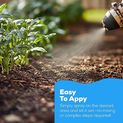 Superclear TerraLock Mulch Glue for Landscaping, 1 Gallon Rock Glue. Easy Spray, Easy Hold. Perfect for Mulch, Pea Gravel Large & Small, Rock, Straw and Stone, Pega para Piedras de Jardin