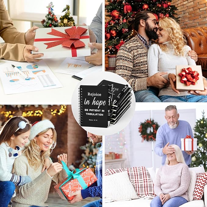 Christian Prayer Journal Spiral Black Notebooks Bulk Small Notepad with Pens - Small Notepads (4.13”x5.43”) - inspirational Gifts for male, Church Members & Bible Study Groups (30 sets Black)