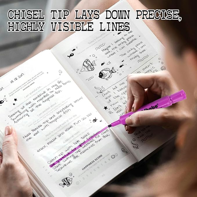 Dabo&Shobo Highlighters 108 Pack, Tank Style Highlighters Assorted Fluorescent Colors, 6 Bright Colors Chisel Tip Highlighter Markers for Coloring