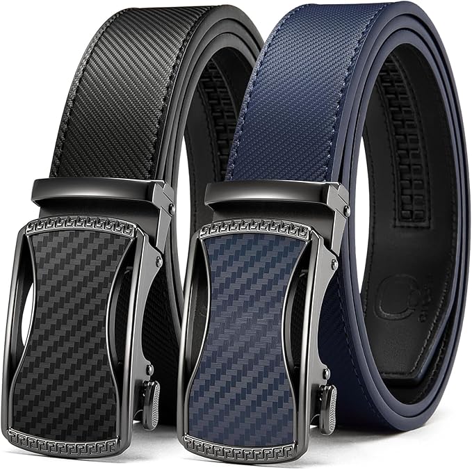 CHAOREN Leather Ratchet Belt Men 2 Pack - Customizable Fit, Effortless Style (35mm)