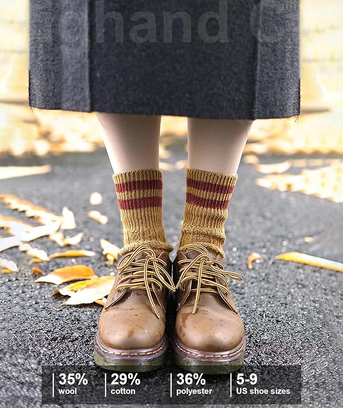 IIG Cute Warm Wool Socks for Women Super Cozy Thick Crew Winter Socks Gifts, 5 Pairs