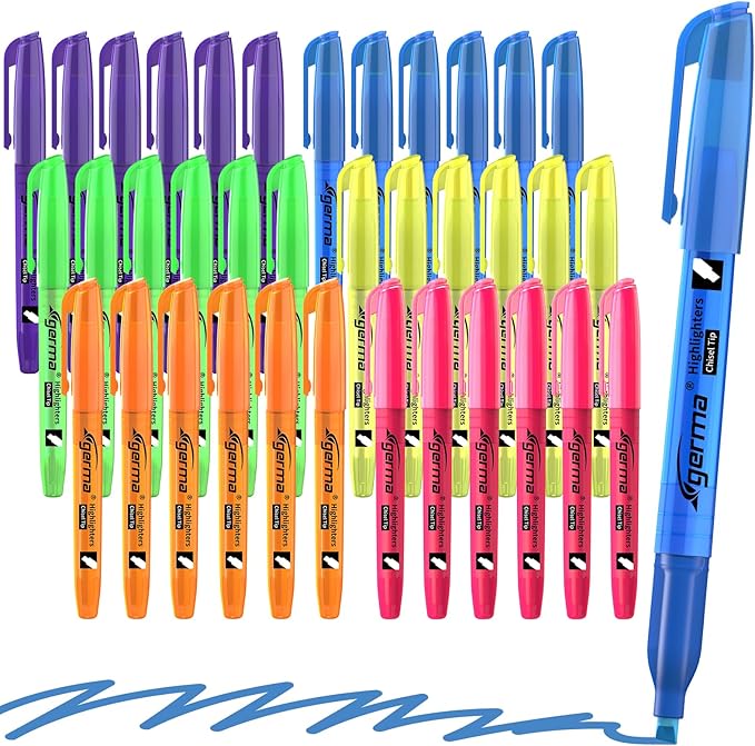 Assorted Colors Fluorescent Highlighters, 36 Pack, Chisel Tip Colored Highlighter Bulk, Quickly Drying, Perfect for Students Kids Adults Classroom, School, Office, Bible Study