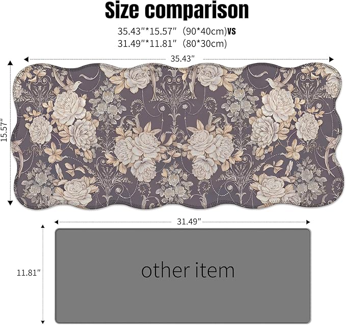 Galdas Gaming Mouse Pad XXL XL Large Long Extended Big Mousepad Non-Slip Rubber Keyboard Mouse Pad with Stitched Edges for Laptop Home Office (35.48x15.75x0.08 Inch)