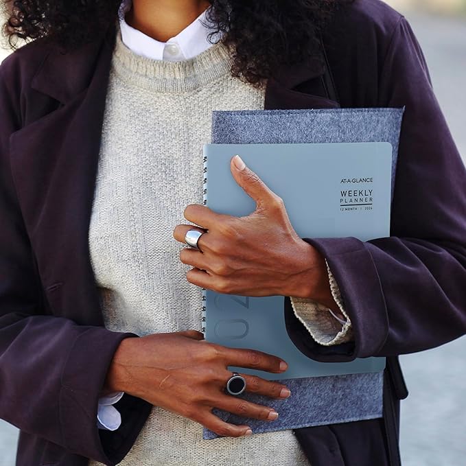 AT-A-GLANCE 2026 Planner, Weekly & Monthly, 8.25" x 11", Large, Contemporary Lite, Slate Blue (70940X2026)