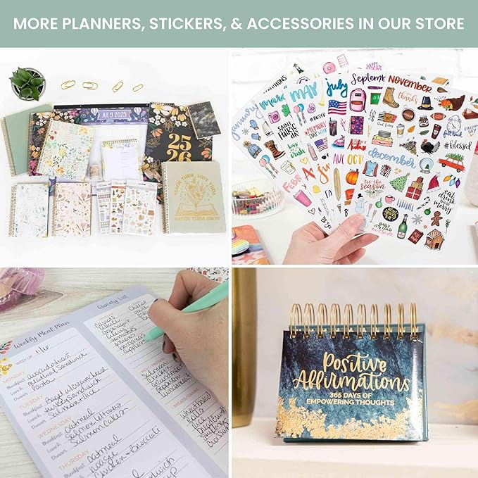 bloom daily planners 2025-2026 Hardcover Academic Year Goal & Vision Planner (July 2025 - July 2026) - Monthly & Weekly Calendar Agenda Organizer - 7.5" x 9" - Spread Kindness Like Wildflowers