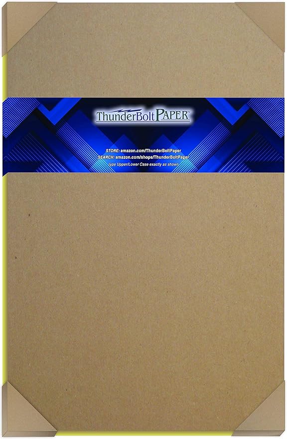 50 Sheets Chipboard 24pt (Point) 12 X 18 Inches Light Weight Large|Poster Size .024 Caliper Thickness Cardboard Craft Packaging Brown Kraft Paper Board
