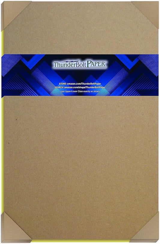 50 Sheets Chipboard 24pt (Point) 12 X 18 Inches Light Weight Large|Poster Size .024 Caliper Thickness Cardboard Craft Packaging Brown Kraft Paper Board