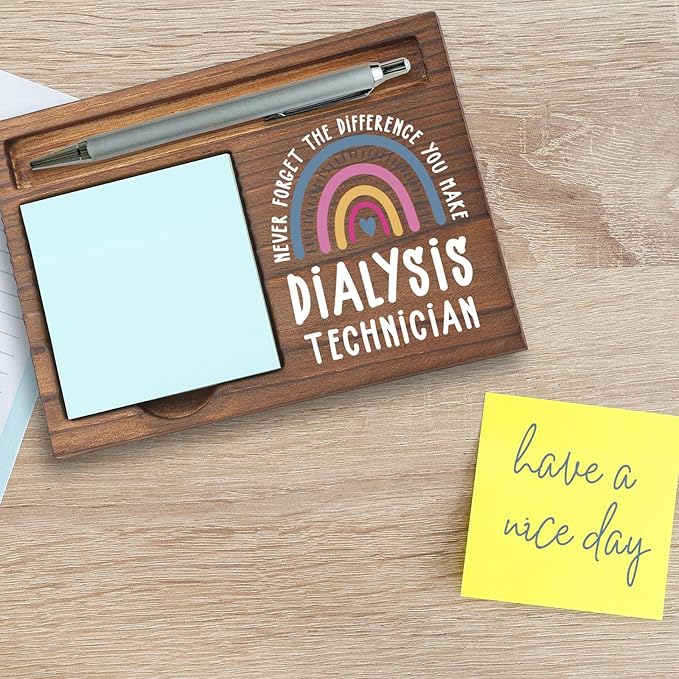 Dialysis Technician Gifts Sticky Note Holder, Thank You Gift for Dialysis Tech, Hemodialysis Nurse, or Renal Care Staff, Healthcare Appreciation Week, Graduation or Holiday Recognition PB021