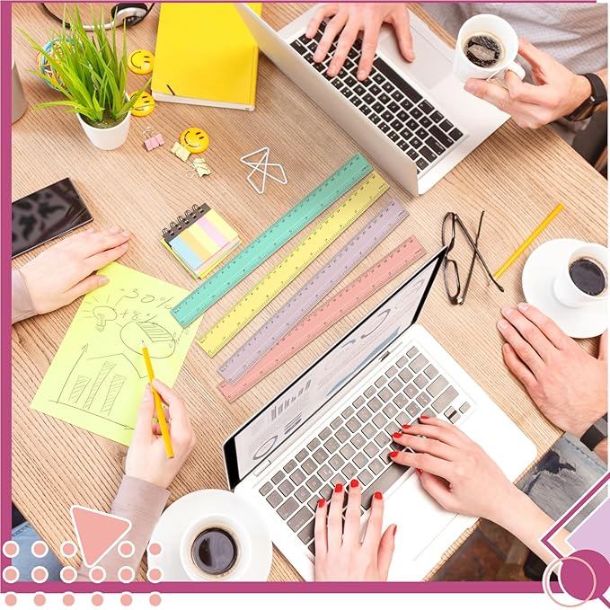 240 Pcs 12 Inch Plastic Rulers Bulk, Back to School Supplies, Assorted Colored Flexible Metric Rulers with Centimeters and Inches Measuring Tool for School Classroom Students(Pastel)