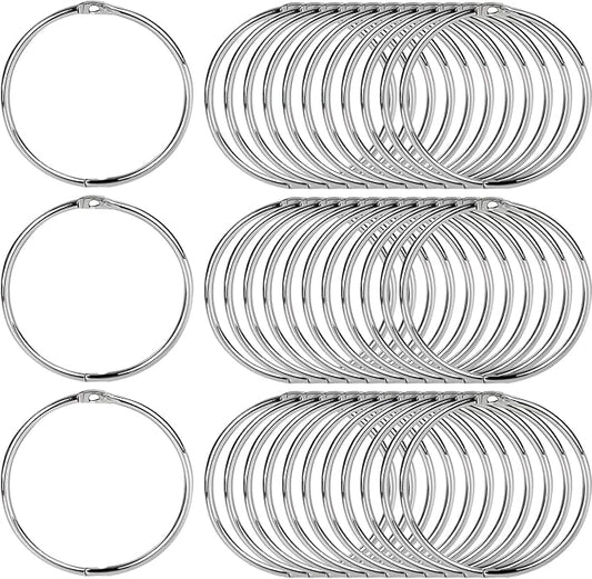 3 Inch Loose Leaf Binder Rings (36 Pack), Nickel Plated Metal Book Rings for Index Cards, Documents, Keychains, DIY Crafts, Office, School, and Home Supplies (3-inch)