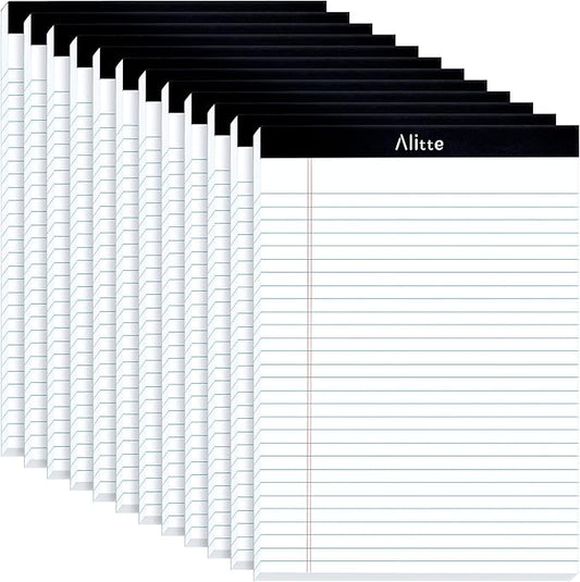 Legal Notepads 8.5 x 11, Pack of 12 - Perforated Wide Ruled Writing Pad - Premium Thick Paper, No Ink Bleeding - Blank Legal Pads For Home, Office, School, Business - 50 Sheets Per Notebook