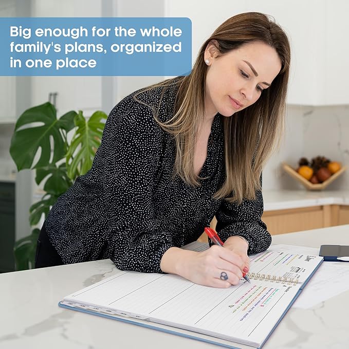 2026 Planner 8.5" x 11", Weekly and Monthly Calendar Planner Book, January 2026 - December 2026, Hardcover Spiral Planner with Monthly Tabs, Notes Pages, Perfect for Women & Men, A4 - Blue