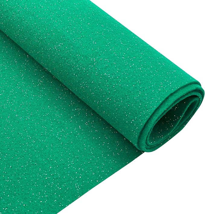 EOVEA | Acrylic Felt Fabric by The Yard - Non-Stiff, Soft Material - 72" Wide - 1.6mm Thick Felt Sheets for DIY Crafts, Sewing, Upholstery, Cushion, Padding(Kelly Green, 1/2 Yard)