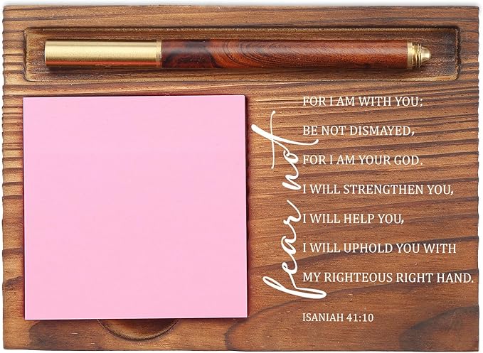 Fear Not Sticky Note Holder, Christian Desk Organizer for Religious Social Worker Therapist Counselor Educators Gift for Office Self-Stick Note Pad Holders EDP112